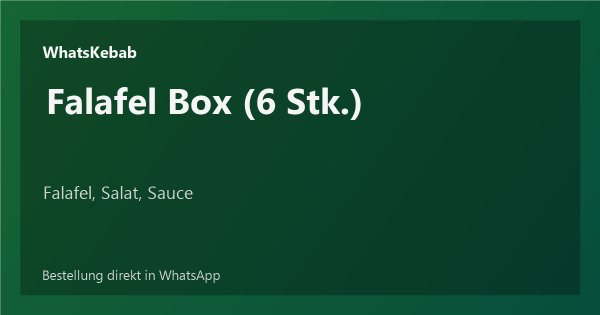 Falafel Box (6 Stueck)